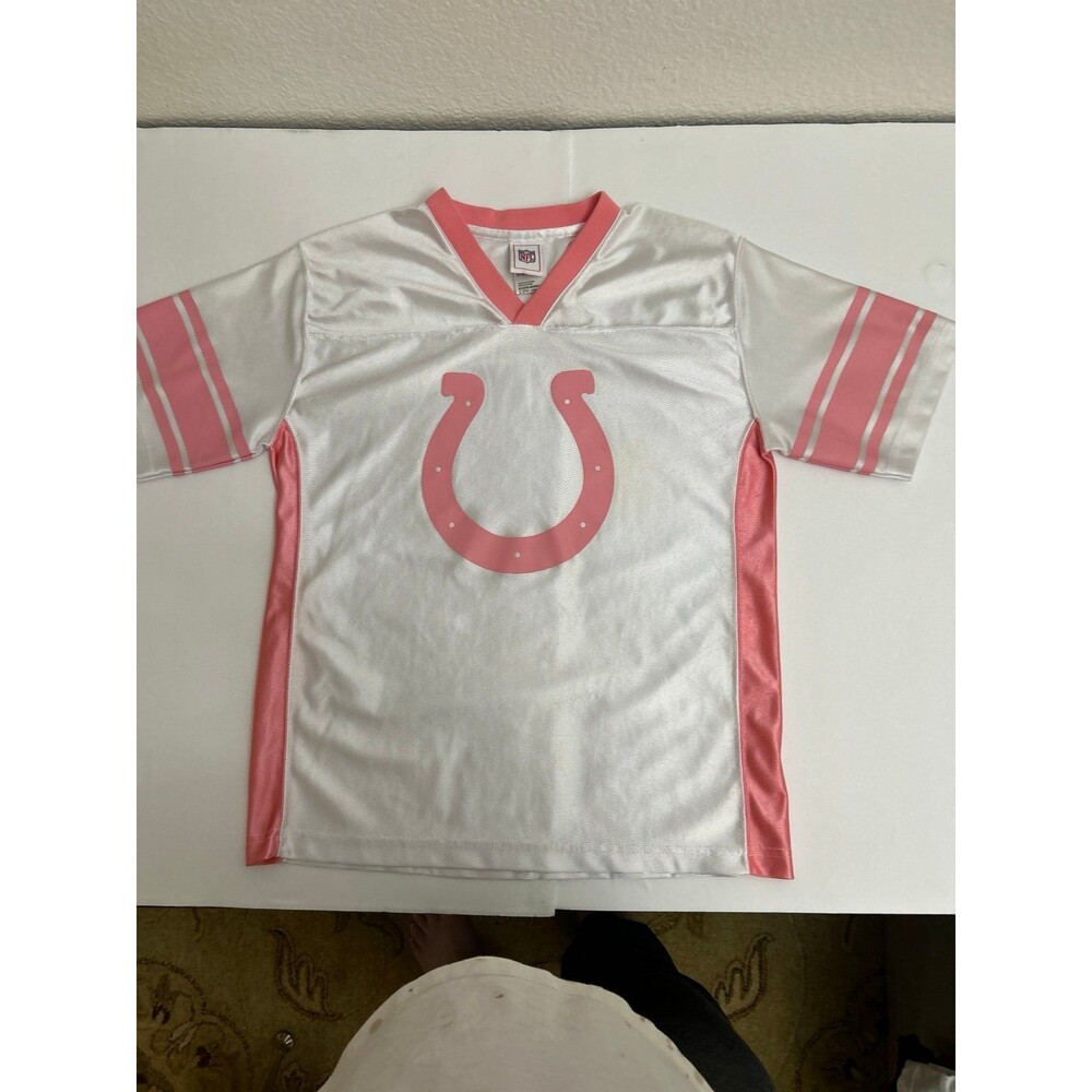Indianapolis Colts Pink & White NFL Jersey V-Neck Kids XL